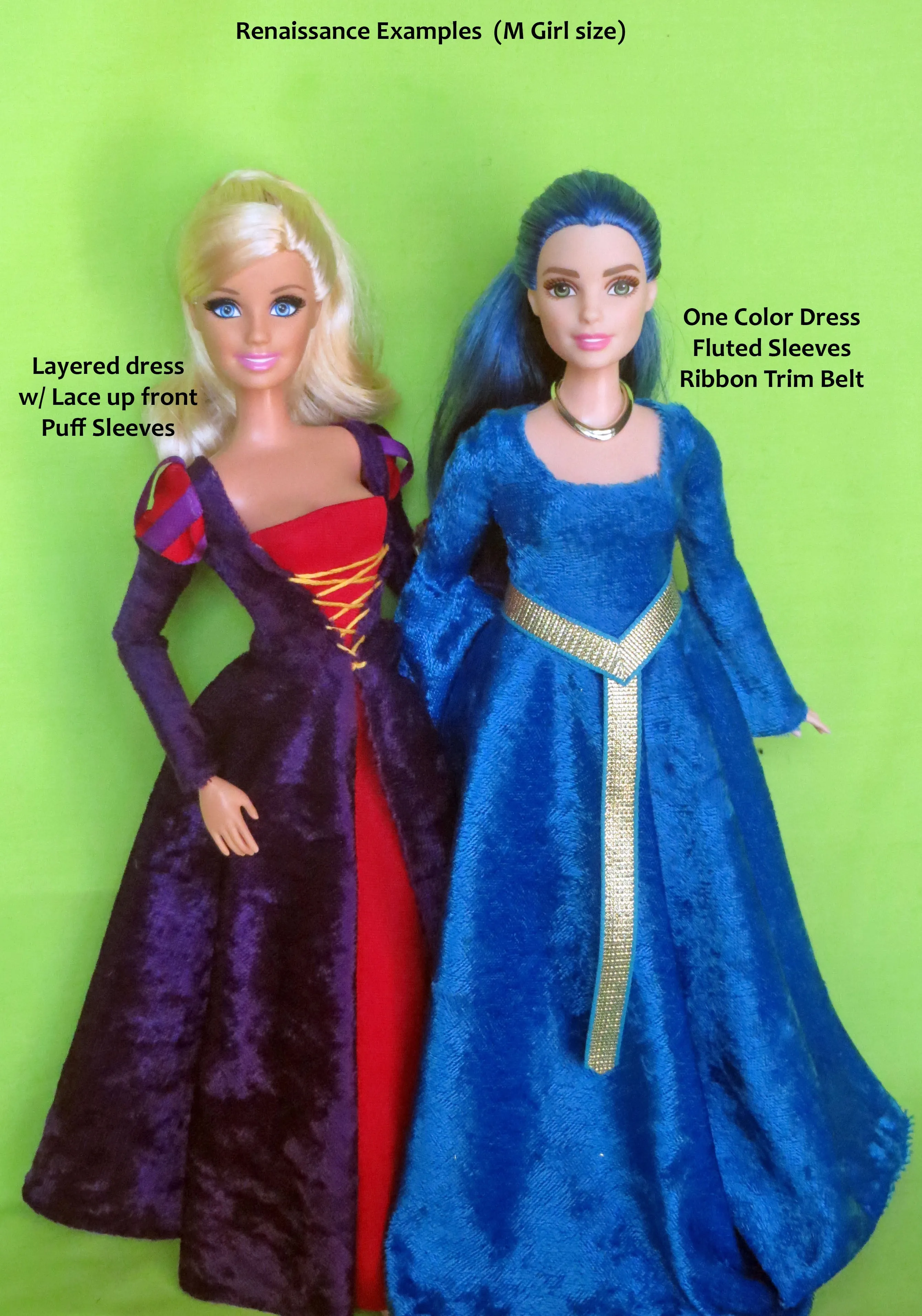 1/3 Smart Pear Vinyl BJD Dolls - Renaissance Gown Renfaire dress - Downloadable RAD Doll Clothes PDF Sewing Pattern