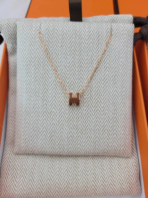 24Ss Hermes Pop-Ache Mini Necklace Pendant Mini Pop H New Gold New Gold Stk