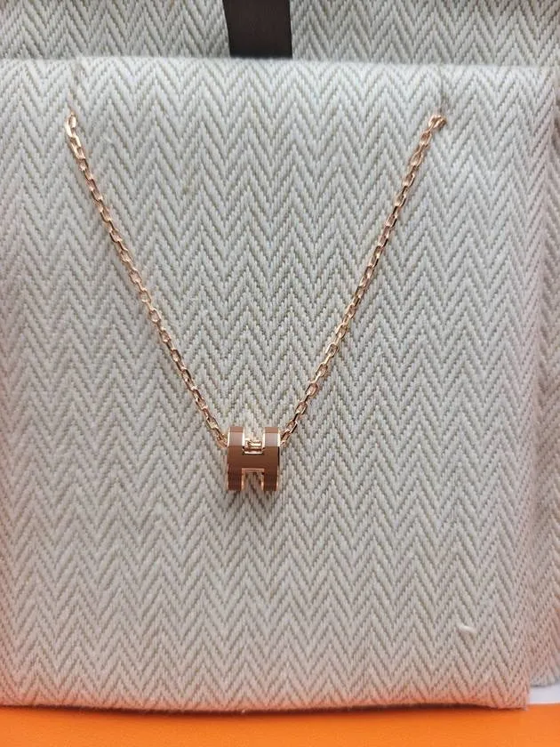 24Ss Hermes Pop-Ache Mini Necklace Pendant Mini Pop H New Gold New Gold Stk