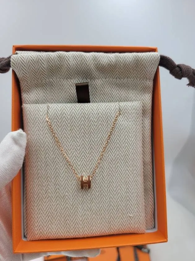 24Ss Hermes Pop-Ache Mini Necklace Pendant Mini Pop H New Gold New Gold Stk