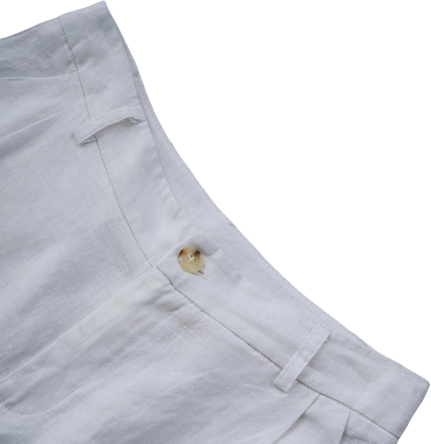 Amazhiyu Women's 100% Linen Summer Classic High-Waisted Straight-Leg Pants Casual