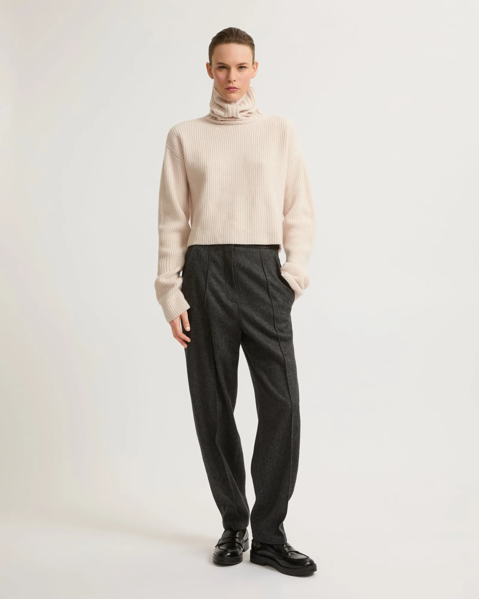 Flannel tailored trousers