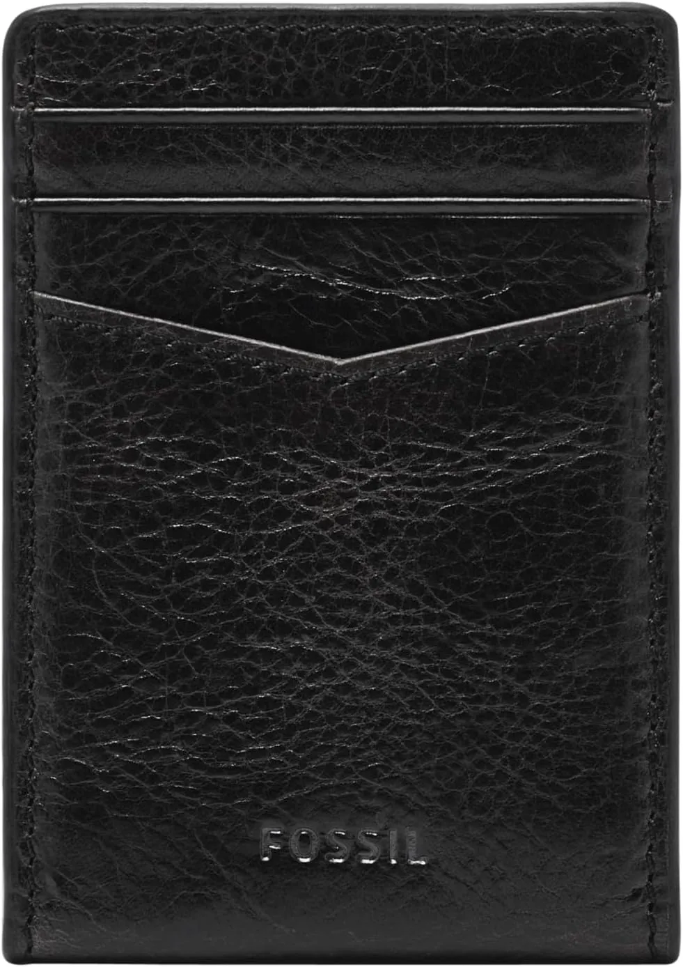 Fossil Men's Andrew Leather Magnetic Card Case with Money Clip Wallet, Black, (Model: ML4173001)