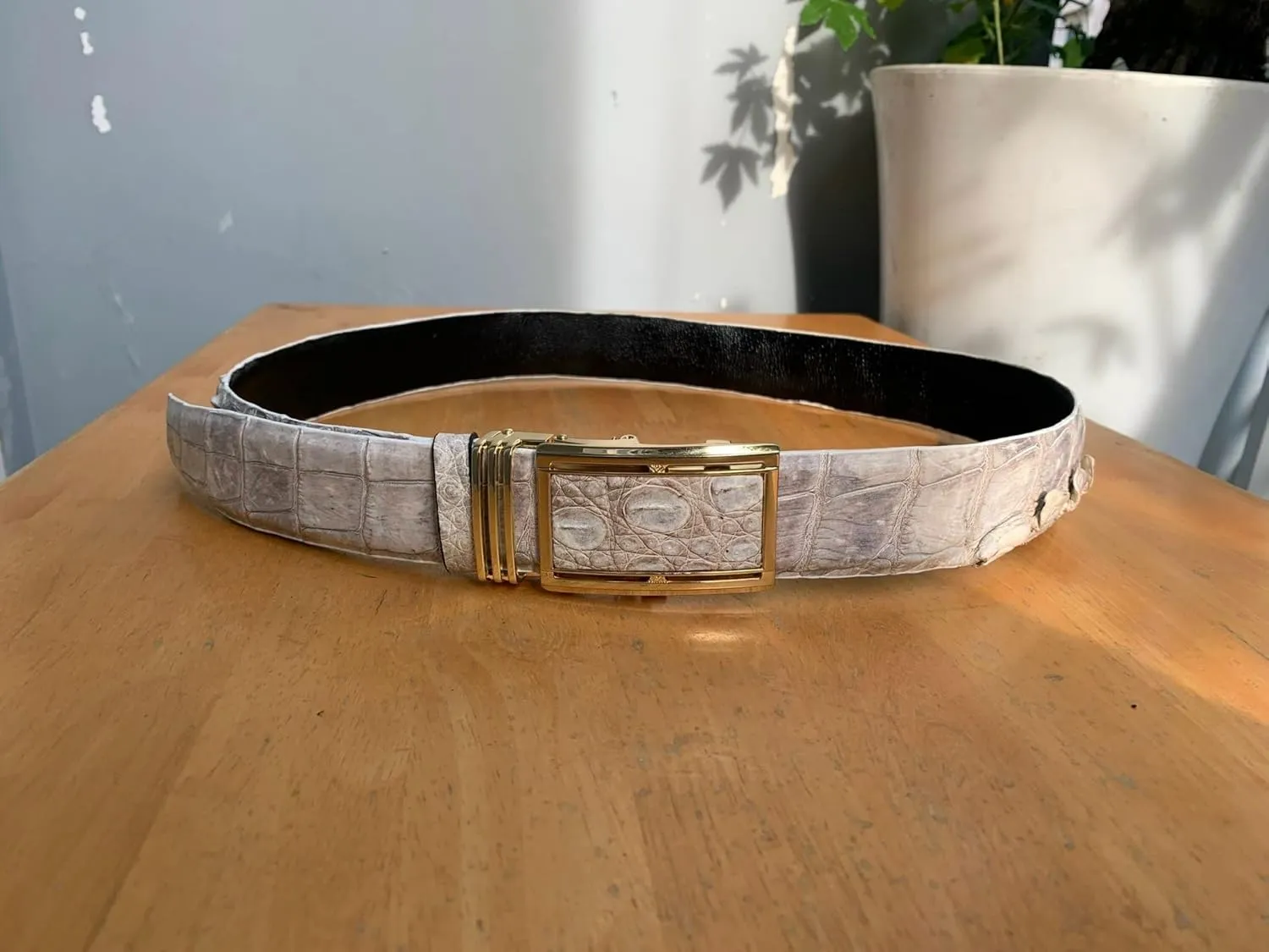 Genuine Himalayan alligator leather belts buckle for men, real Himayalan crocodile Men's belt, gif for him