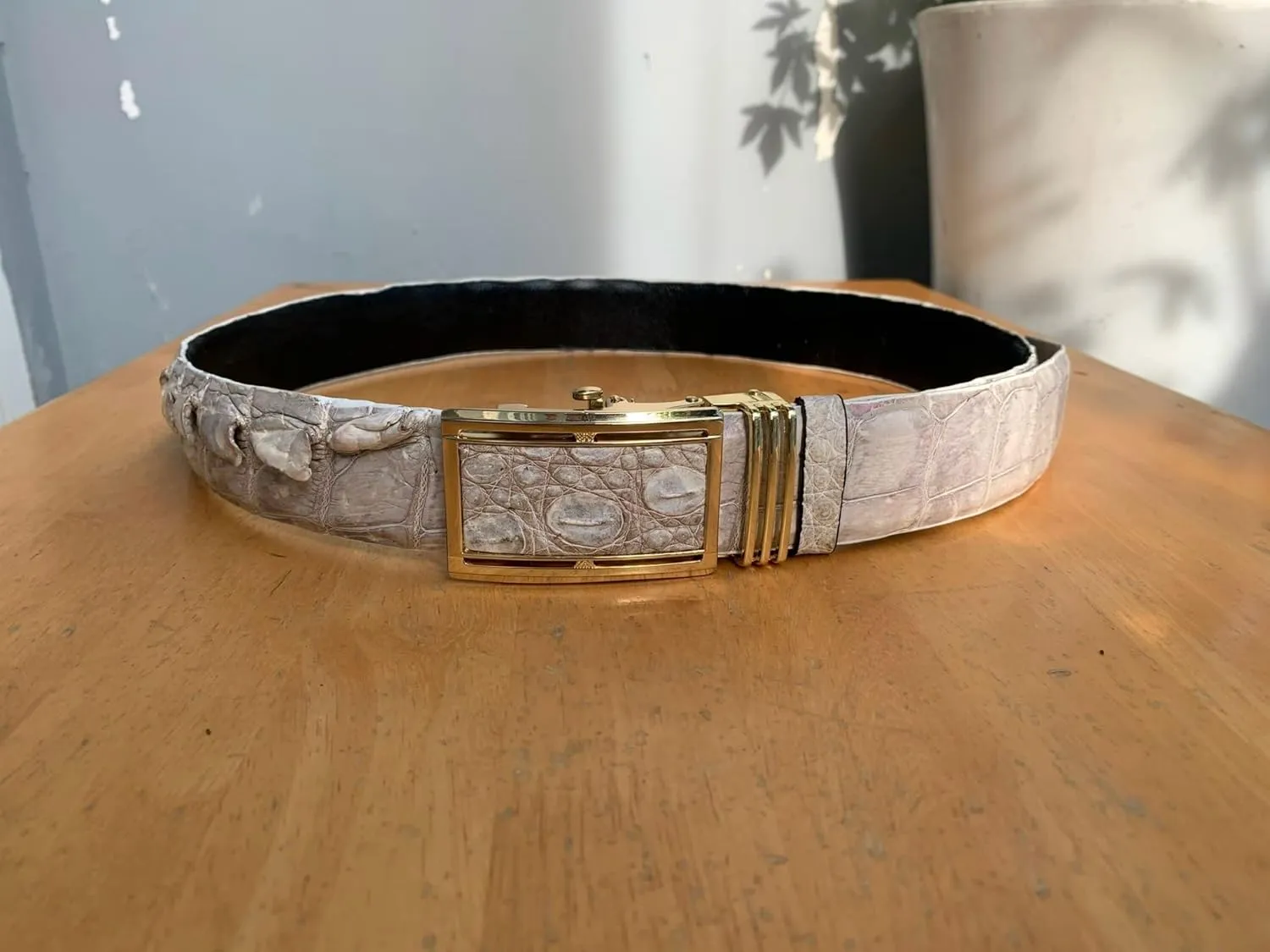 Genuine Himalayan alligator leather belts buckle for men, real Himayalan crocodile Men's belt, gif for him