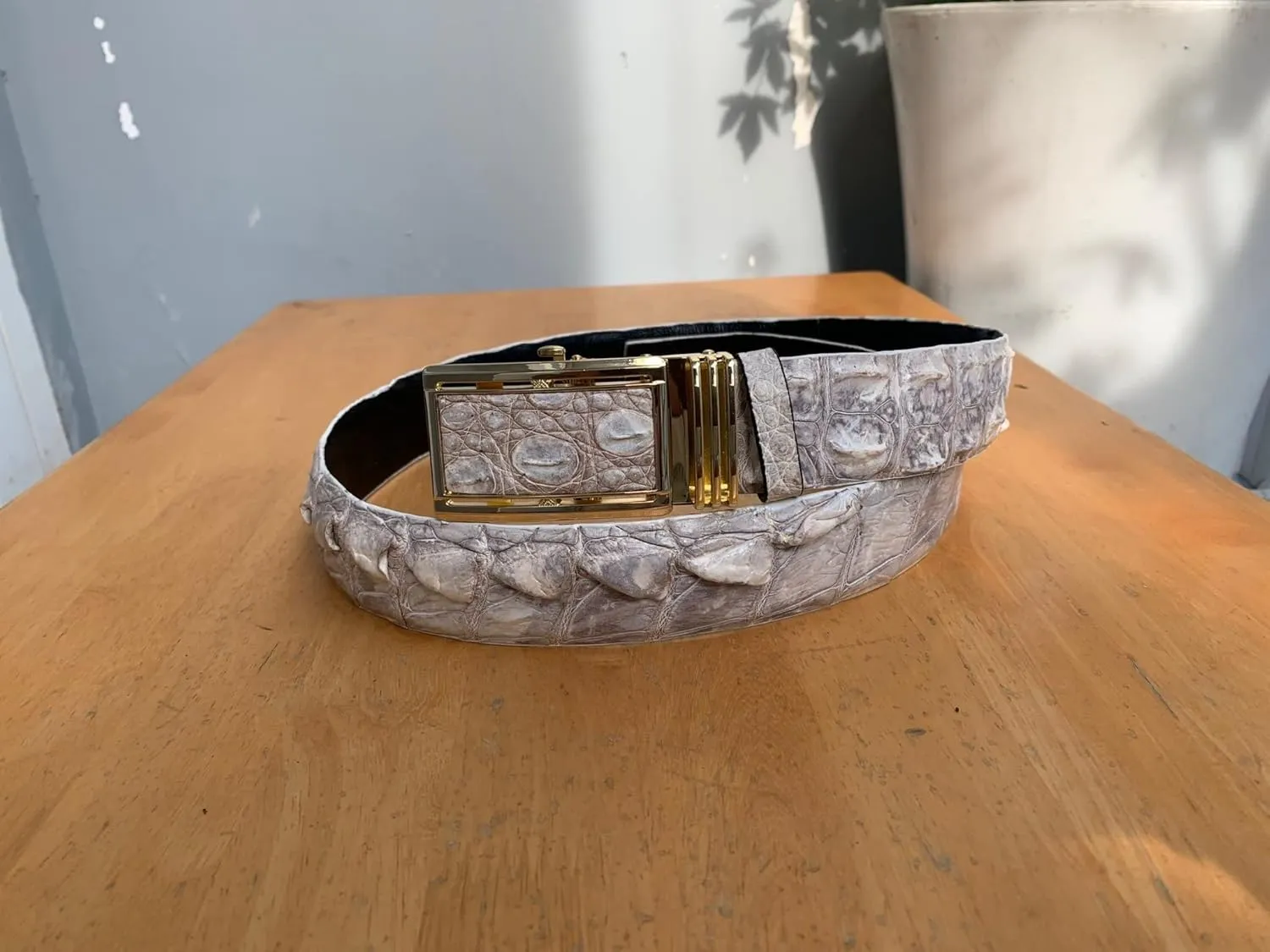 Genuine Himalayan alligator leather belts buckle for men, real Himayalan crocodile Men's belt, gif for him