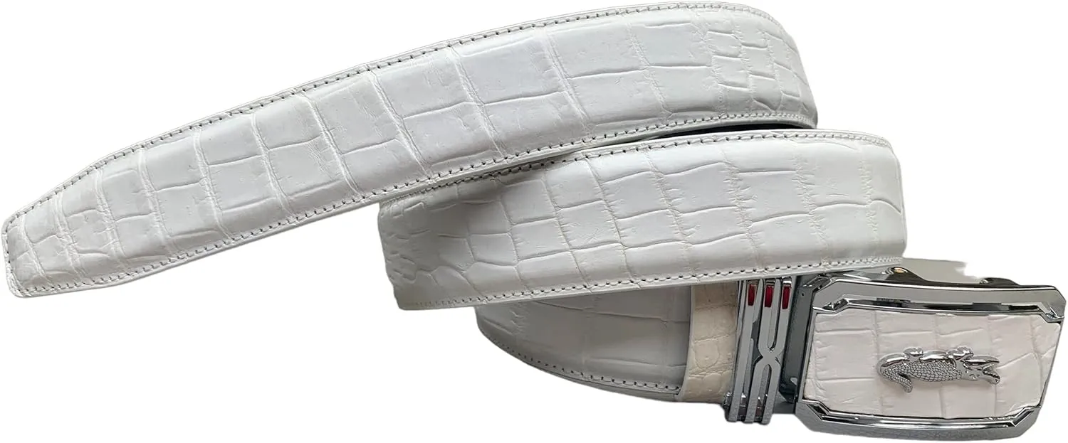 Genuine White crocodile alligator Belly leather skin belts buckle for men, crocodile belts men, Alligator Men's belt
