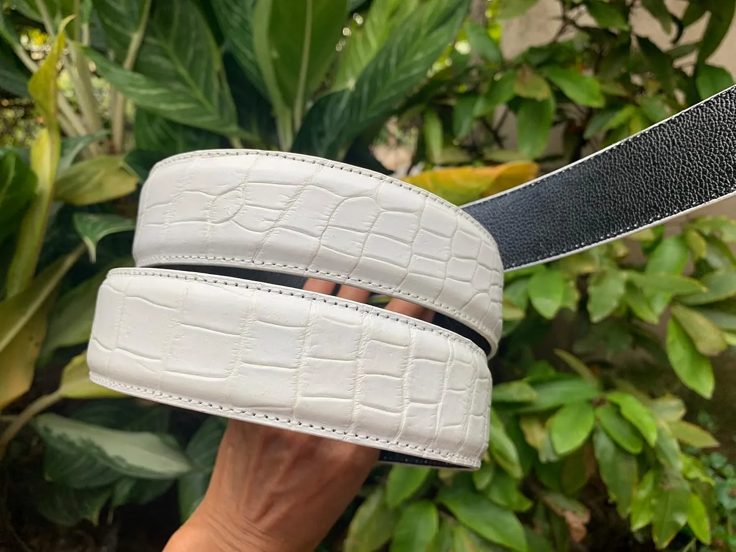 Genuine White crocodile alligator Belly leather skin belts buckle for men, crocodile belts men, Alligator Men's belt