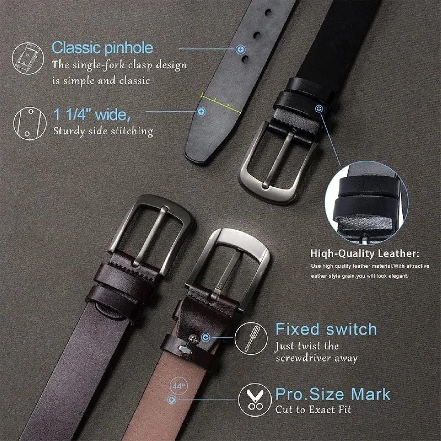 Men Belt Genuine Leather Alloy Metal Pin Buckle Jeans Casual Belts Business Cowboy Jean Pants Male Fashion