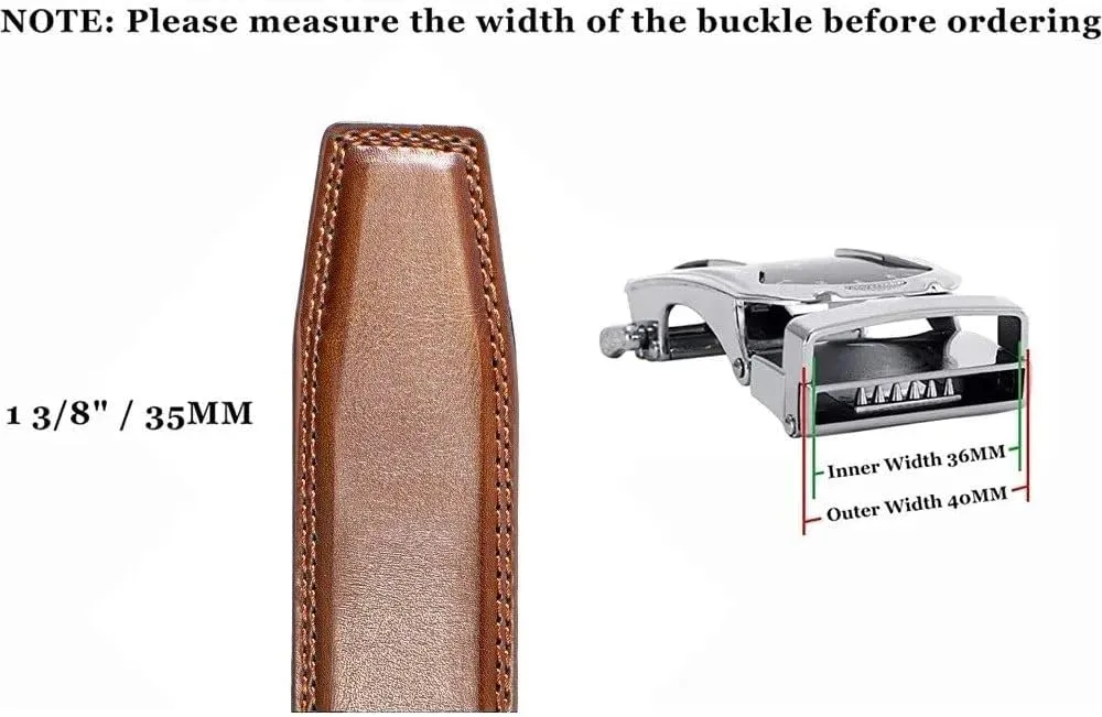 Mens Belt Genuine Leather Luxury Belt Metal Automatic Alloy Buckle Fashion Ratchet Belts for Men