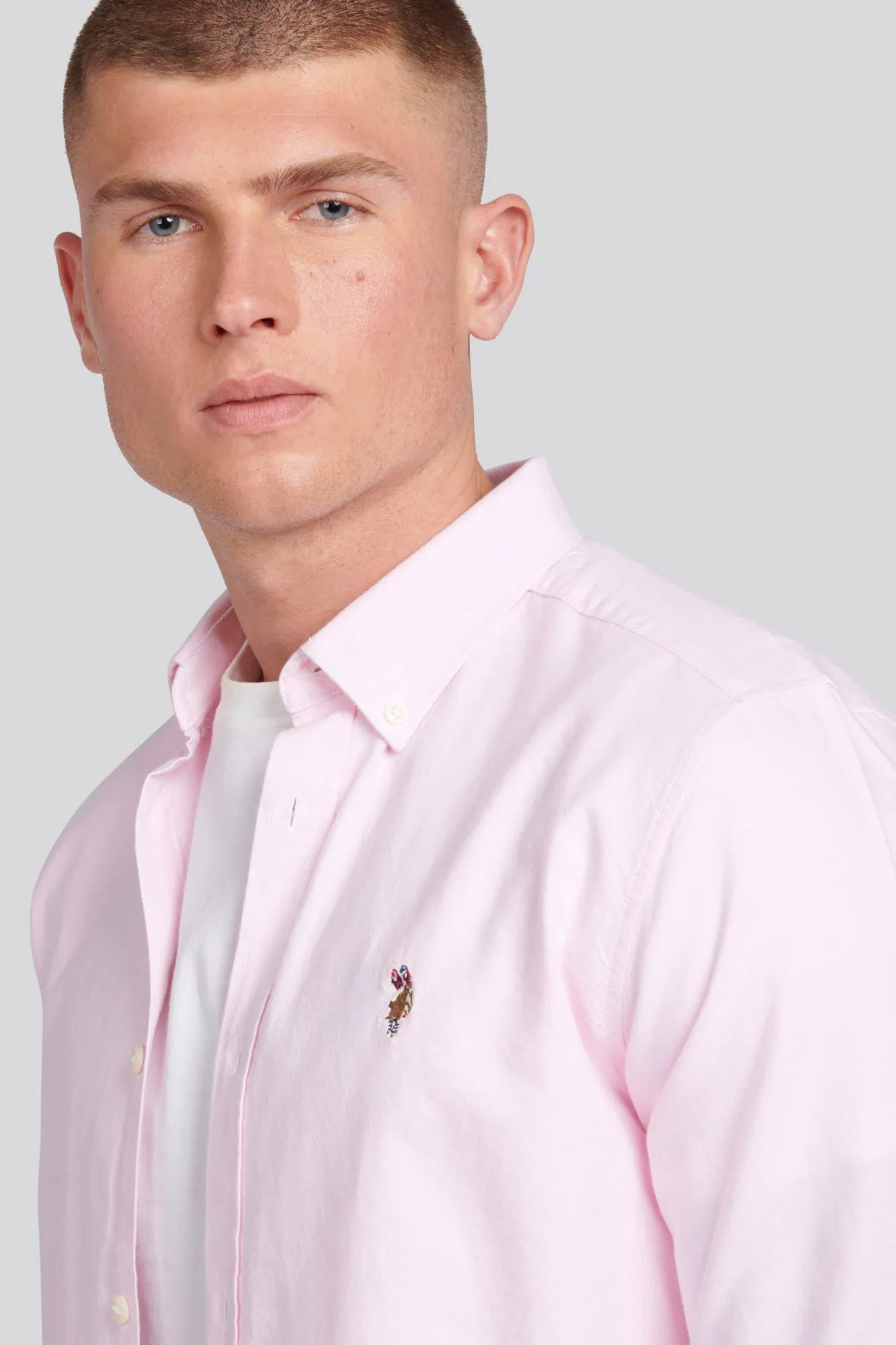 Mens Peached Oxford Shirt in Orchid Pink