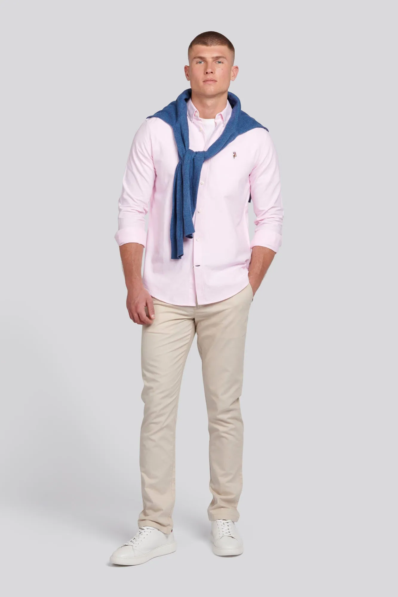 Mens Peached Oxford Shirt in Orchid Pink