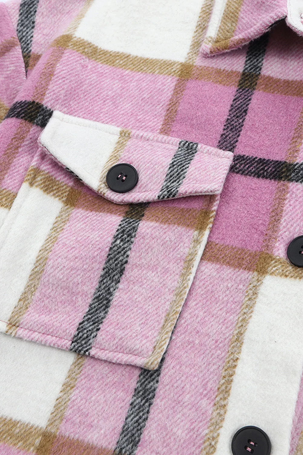 Plaid Print Long Shirt Jacket