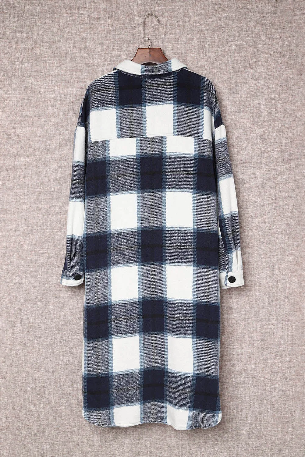 Plaid Print Long Shirt Jacket