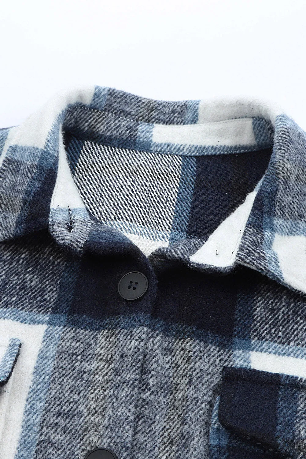 Plaid Print Long Shirt Jacket