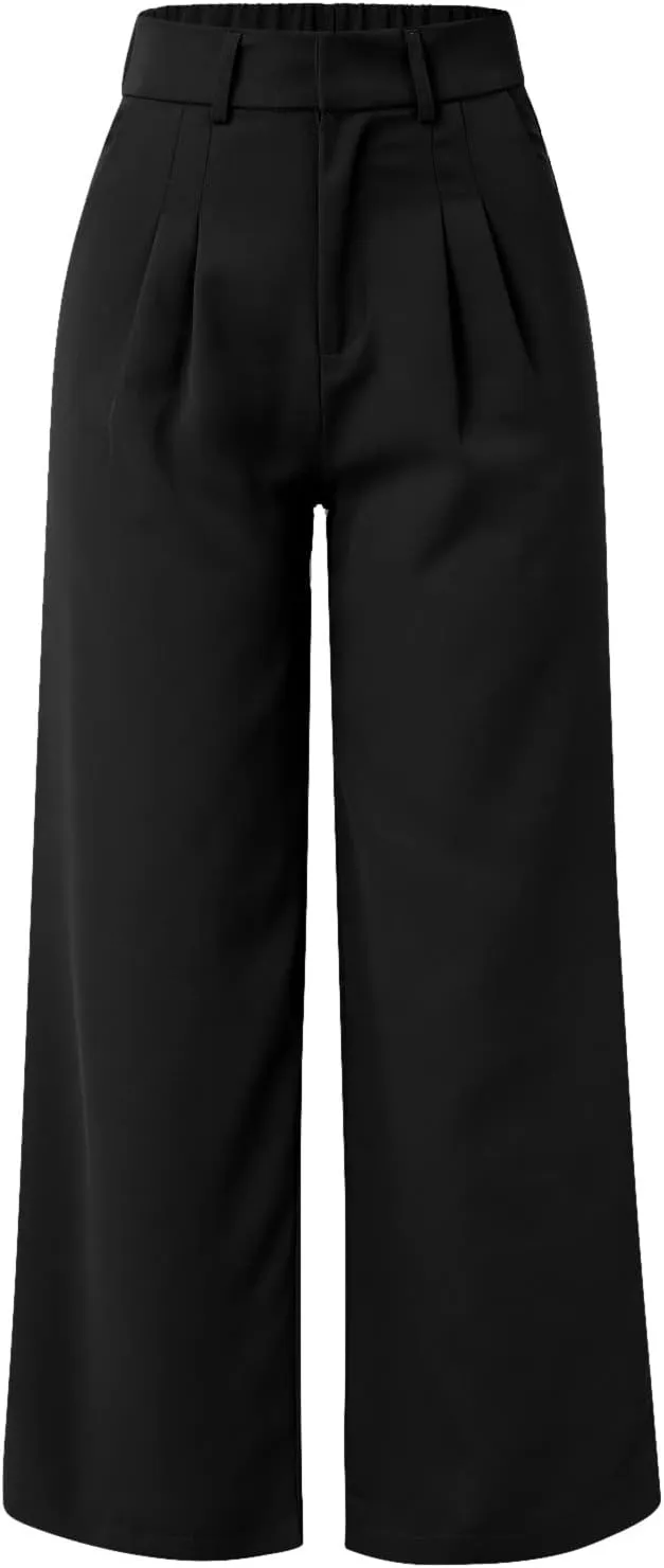 Women Cotton Linen Summer Y2K Fashion Palazzo Lounge Pants High Waist Wide Leg Slim Fit Trouser Beach