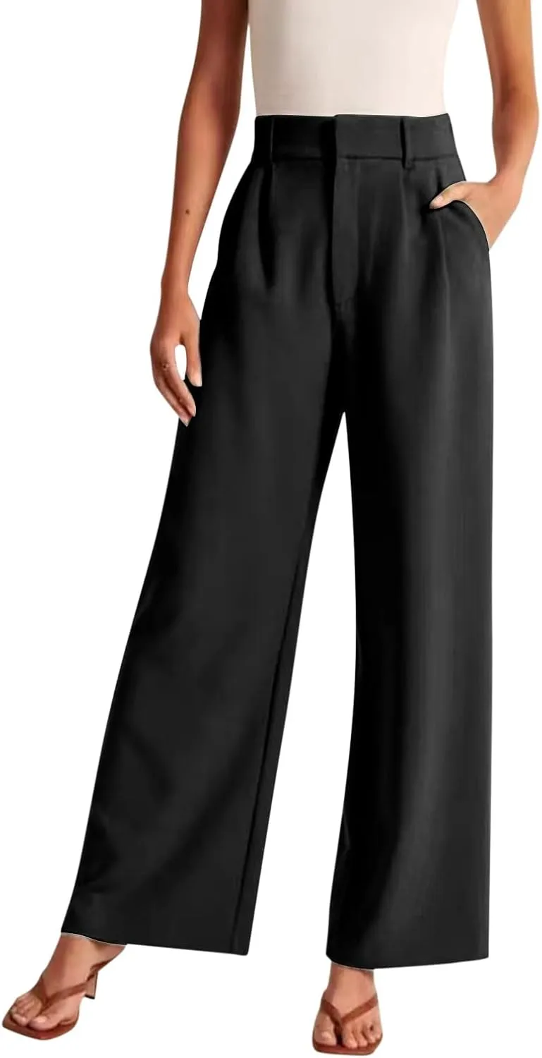 Women Cotton Linen Summer Y2K Fashion Palazzo Lounge Pants High Waist Wide Leg Slim Fit Trouser Beach