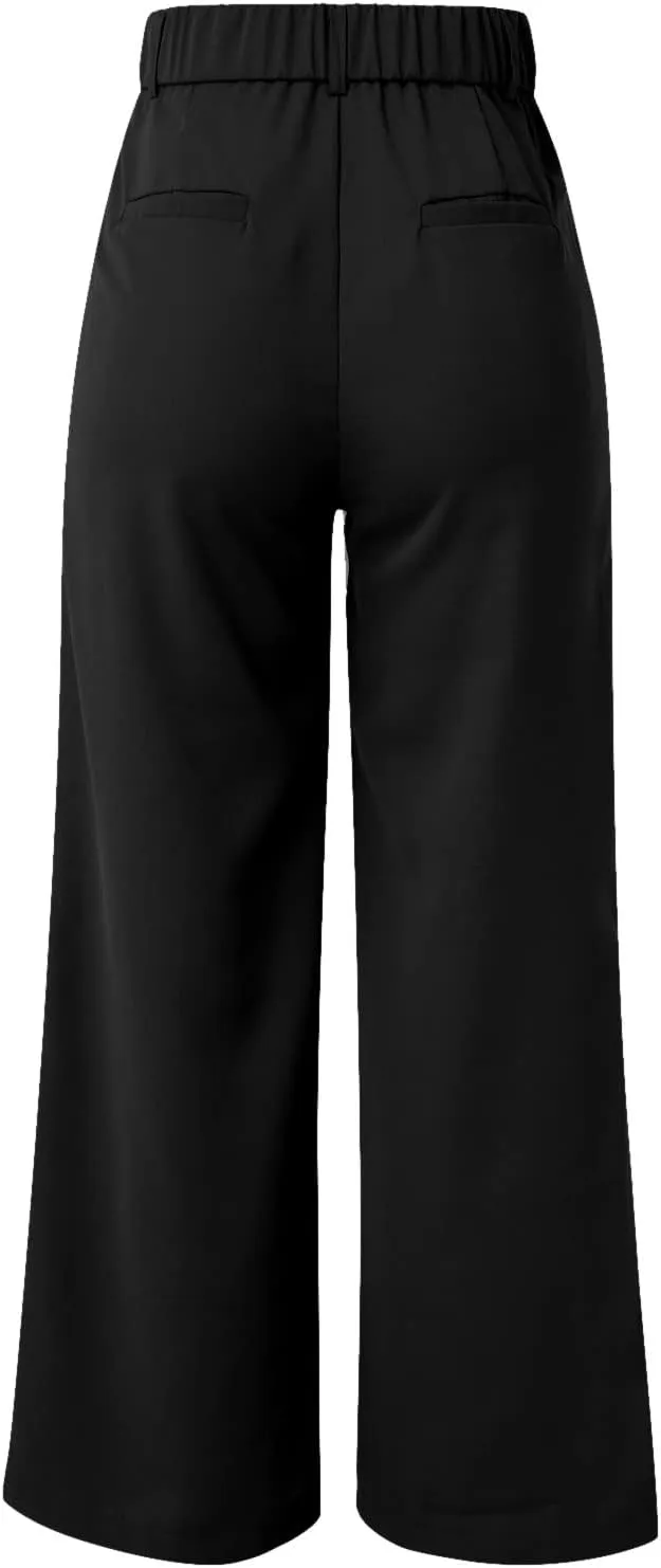 Women Cotton Linen Summer Y2K Fashion Palazzo Lounge Pants High Waist Wide Leg Slim Fit Trouser Beach
