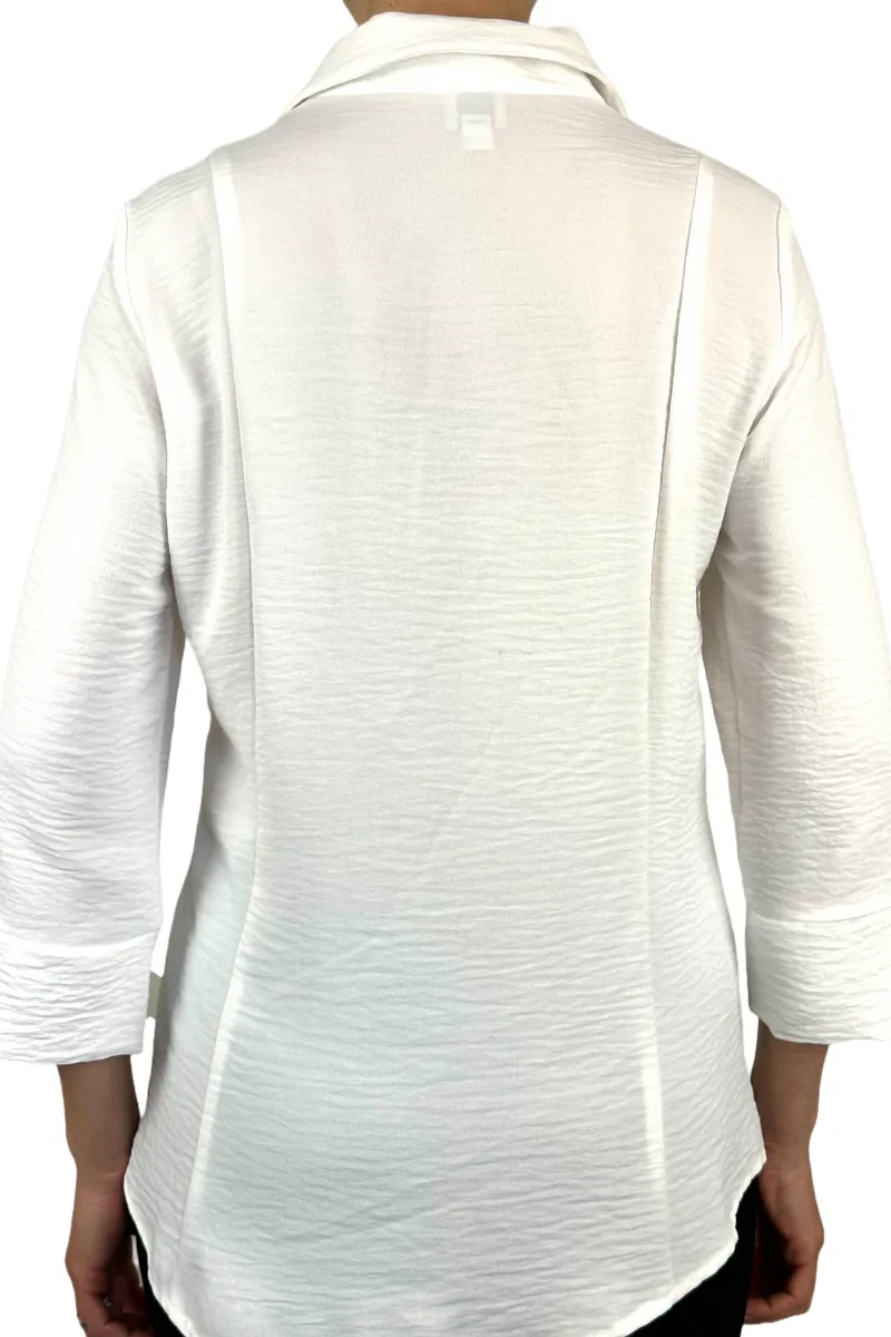 Women's Blouse White Ladies blouse on Sale - Button Down Front Quality Fabric Made in Canada - Sizes S-XL