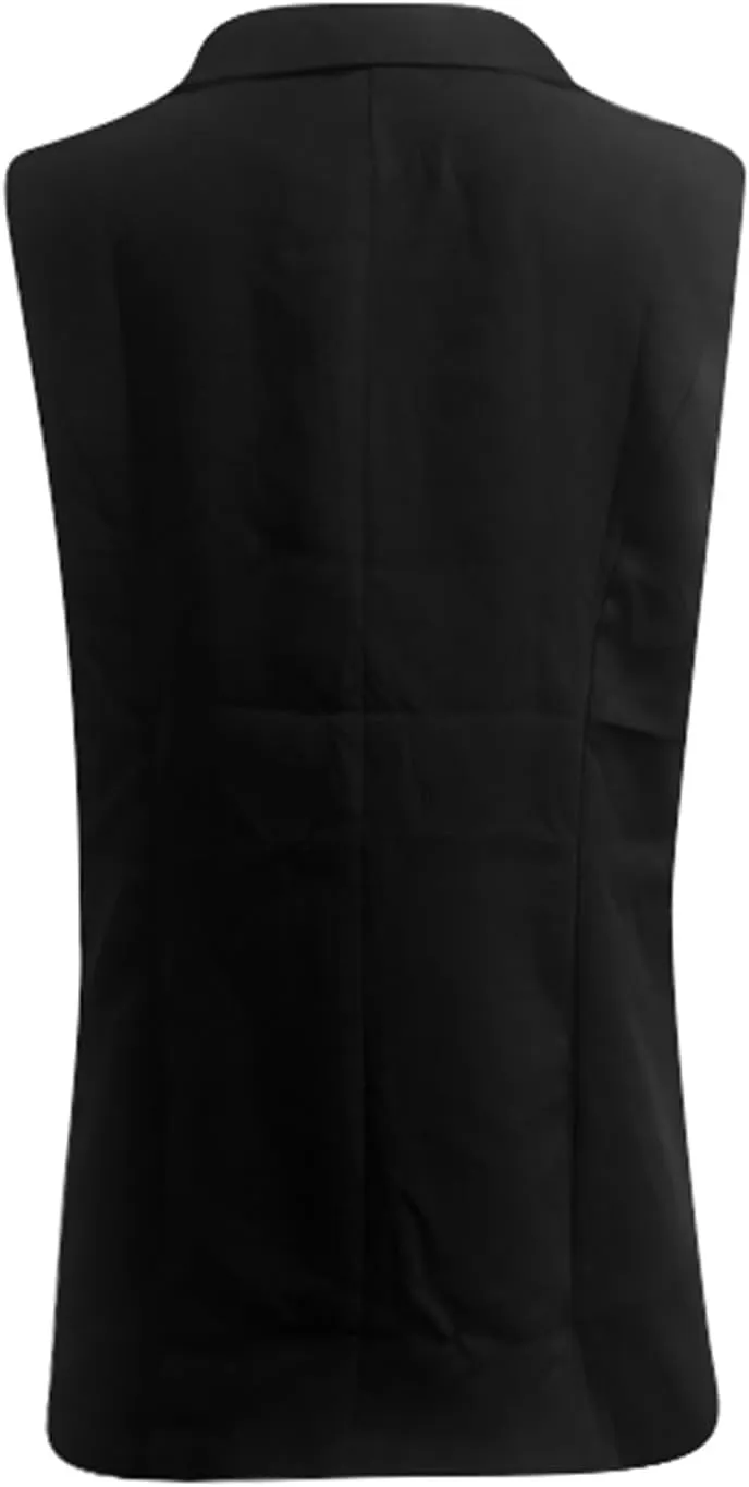 Women's Summer Blazer Button Lapel Sleeveless Pocket Dressy Casual Business Elegant Comfort Fit Fashion Suit Jackets