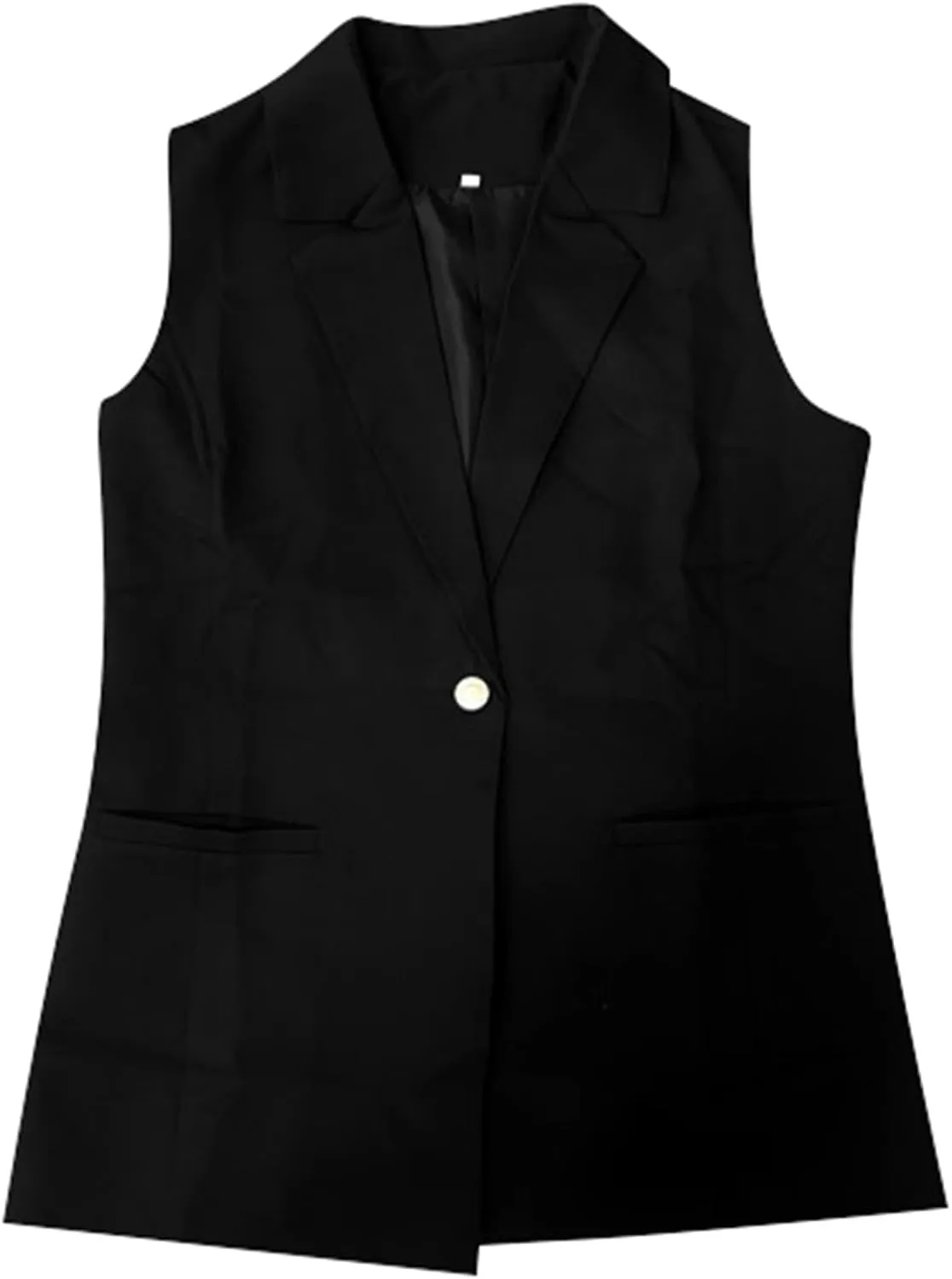 Women's Summer Blazer Button Lapel Sleeveless Pocket Dressy Casual Business Elegant Comfort Fit Fashion Suit Jackets