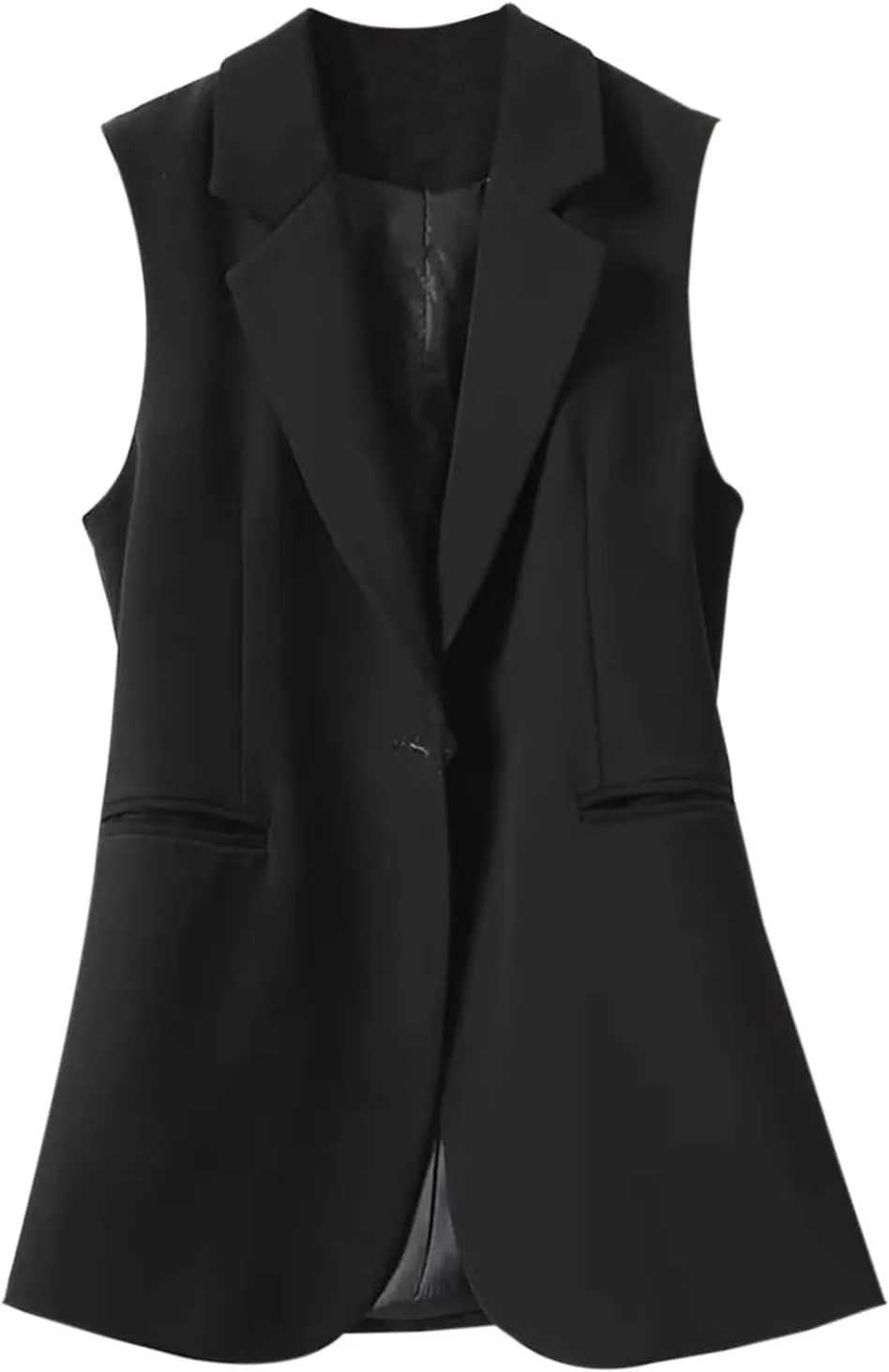 Women's Summer Blazer Button Lapel Sleeveless Pocket Dressy Elegant Trendy Elegant Comfort Fit Fashion Suit Jackets