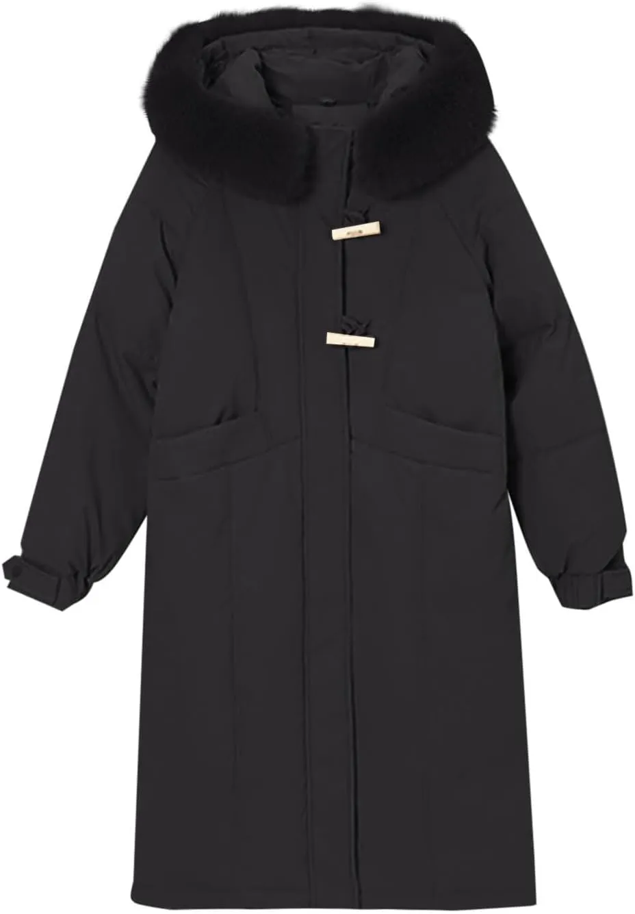 Women's Winter Warm Puffer Coats Long Faux Fur Trim Hoodie Down Jackets Long Sleeve Full Zip Trendy Parkas Outerwear